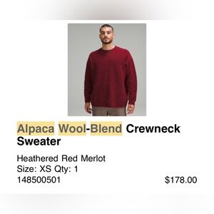 Lululemon Alpaca Wool-Blend Crewneck Sweater